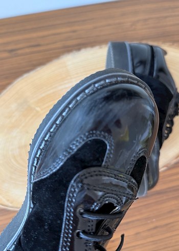 Erkek Çocuk Siyah Rugan Bağcıklı Ayakkabı - Görsel 7