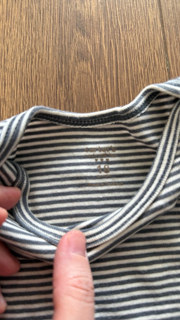 Carters Gri Çizgili Erkek Bebek Kısa Kollu Body - Görsel 3