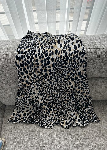 Kahverengi Leopar Desenli etek