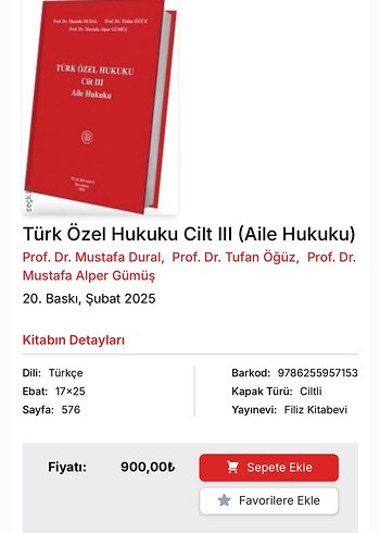 Türk Özel Hukuku Cilt III - Aile Hukuku Kitabı