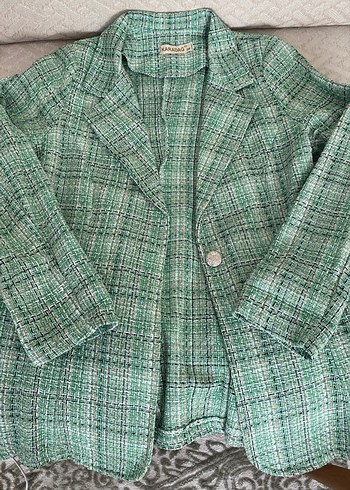 Düğmeli Yeşil Kadın Blazer Ceket