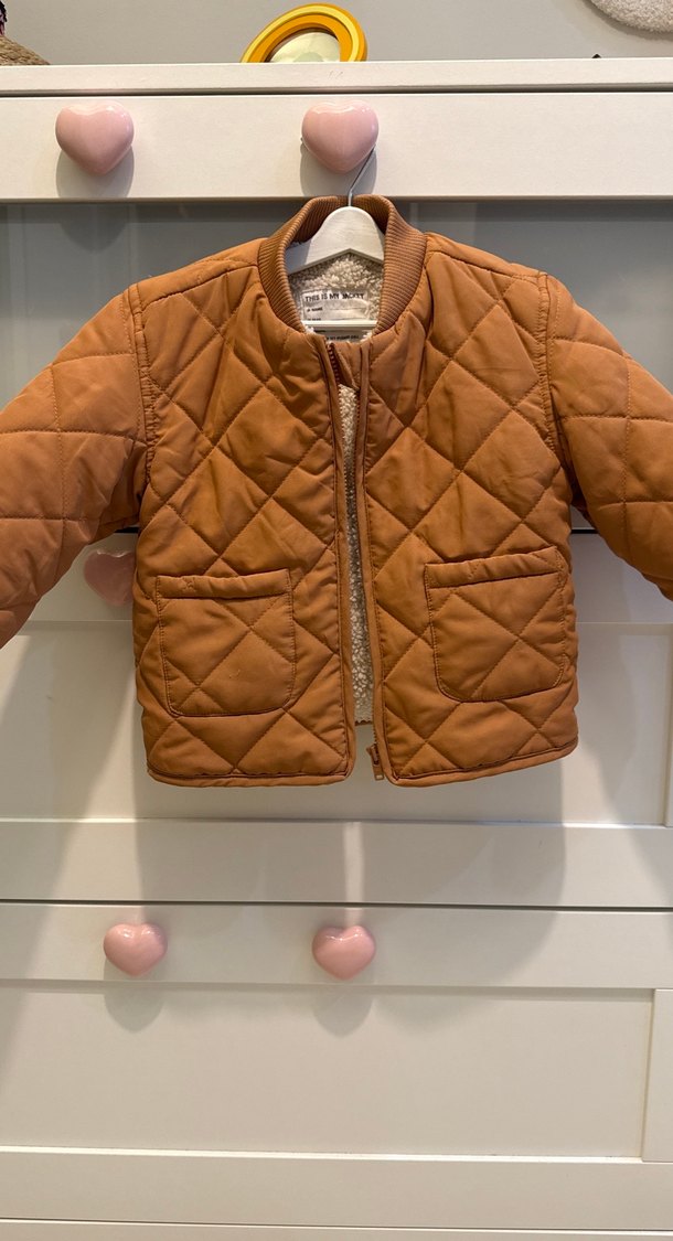 Düğmeli Kahverengi Erkek Çocuk Mont - Görsel 2