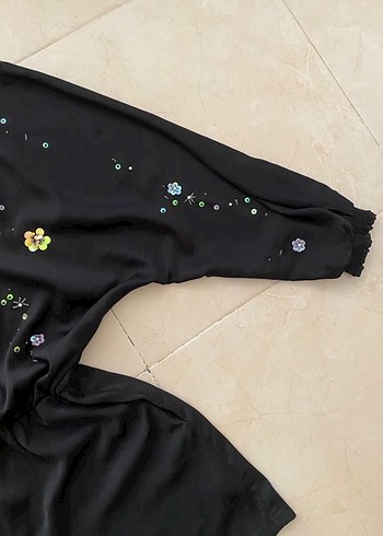 Twist İşlemeli Siyah Kadın Mini Tulum - Görsel 5