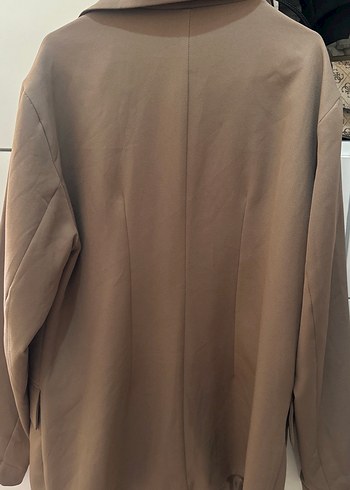 Bej Düğmeli Kadın Blazer Ceket