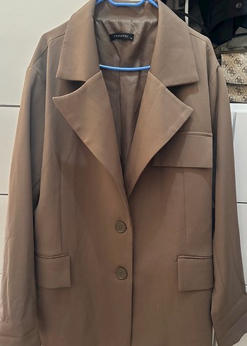 Bej Düğmeli Kadın Blazer Ceket