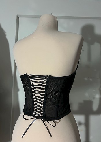 Siyah Dantel v korsaj bustiyer - Görsel 2