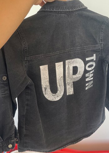 5 Yaş Beden Erkek Çocuk Siyah Denim Gömlek