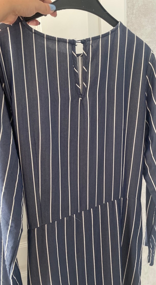 Çizgili Midi Kadın Elbise - Görsel 4