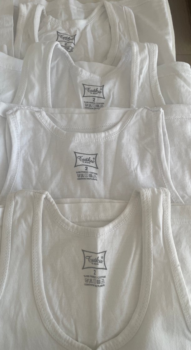 Beyaz Çocuk Atlet 6'lı Paket - Görsel 2