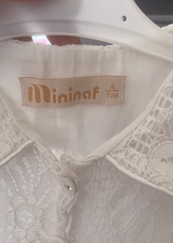 Kız Çocuk Dantel Detaylı Beyaz Elbise - Görsel 3