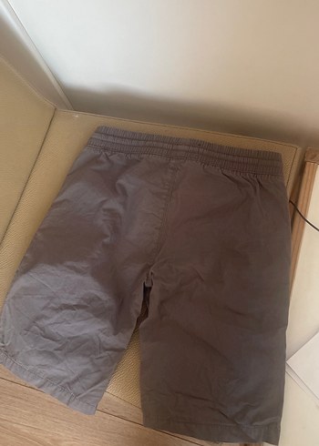 Gri Rahat Kesim Keten Erkek çocuk  Bermuda Şort - Görsel 2