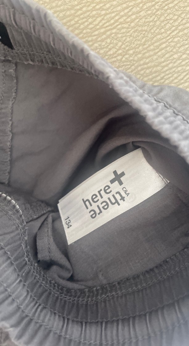 Gri Rahat Kesim Keten Erkek çocuk  Bermuda Şort - Görsel 4