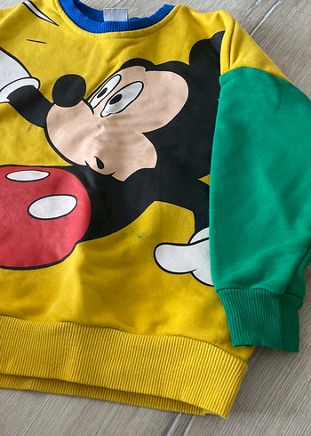 Renkli Mickey Mouse Baskılı Erkek Sweatshirt - Görsel 4