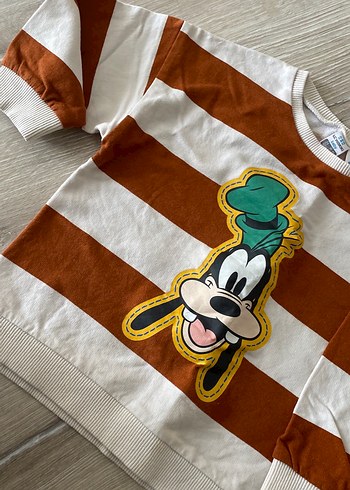 Kahverengi Çizgili Erkek Sweatshirt - Görsel 2