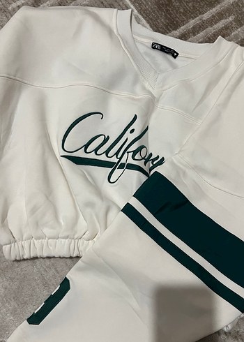 Kadın Beyaz Pamuklu Sweatshirt