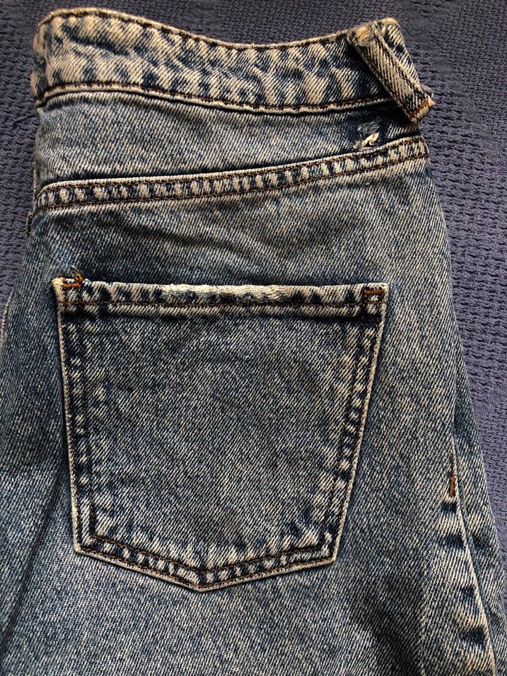 Düğmeli Gri Kadın Denim Pantolon - Görsel 5