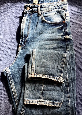 İthal Zara Mavi Kot Kadın Pantolon - Görsel 2