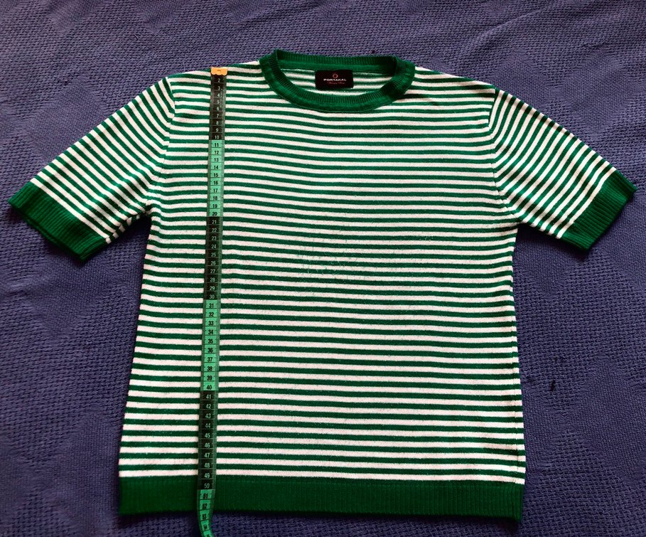 Yeşil Çizgili Kadın Örgü Yün Kazak - Görsel 3