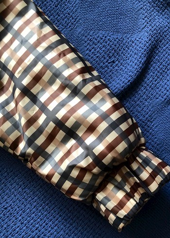 Düğmeli, Kareli Kahverengi Midi Ceket - Görsel 5