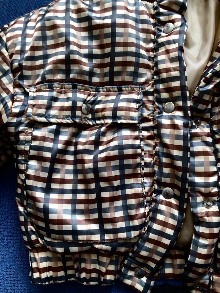 Düğmeli, Kareli Kahverengi Midi Ceket - Görsel 4