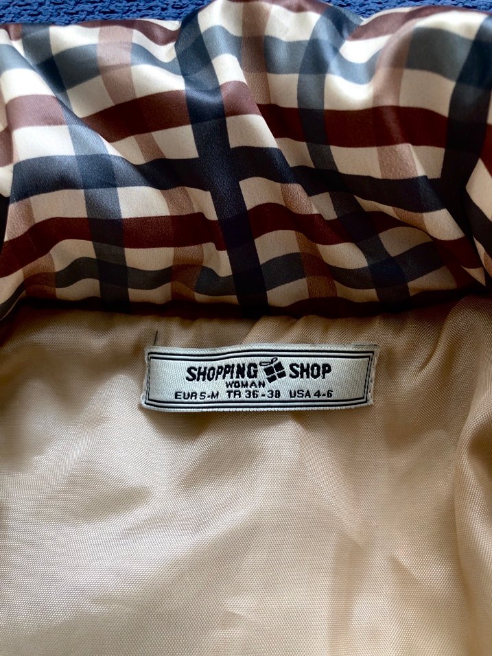 Düğmeli, Kareli Kahverengi Midi Ceket - Görsel 3