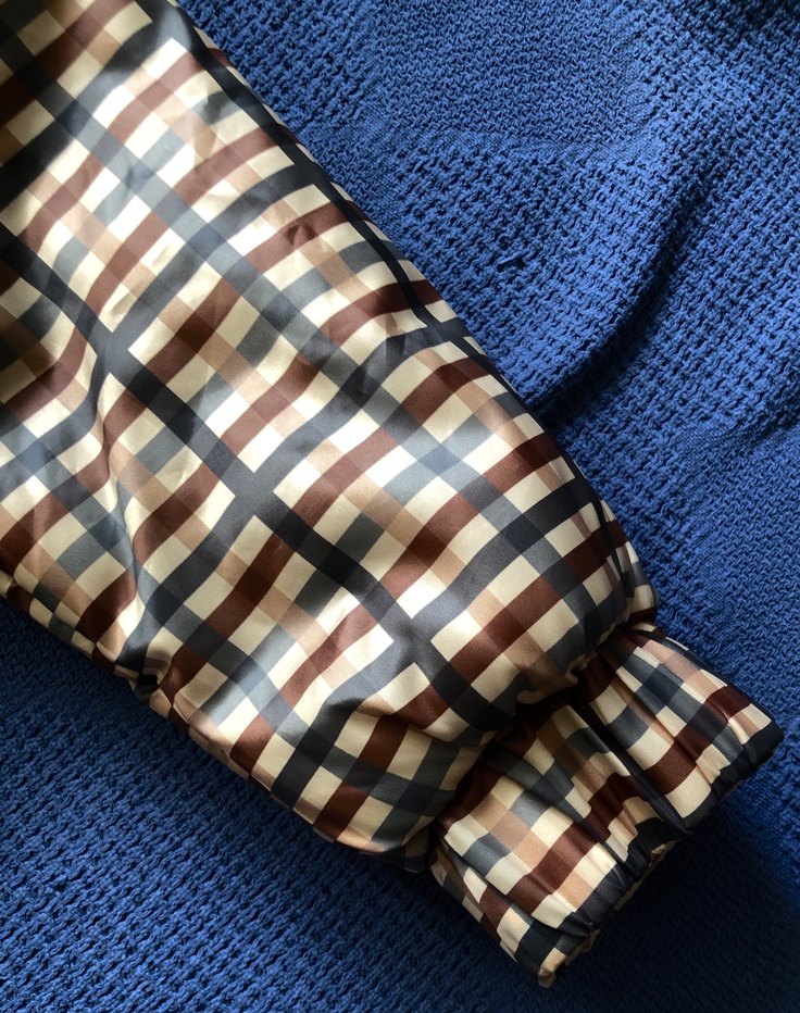 Düğmeli, Kareli Kahverengi Midi Ceket - Görsel 5