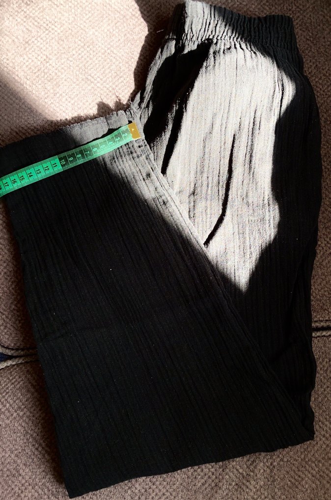 Kadın siyah Pamuklu Bol Kesim Bağcıklı Pantolon - Görsel 2