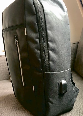 Erkek Siyah Fermuarlı Sırt Çantası - Görsel 5