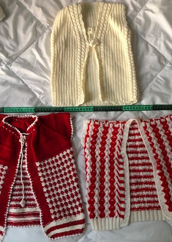 Kız Çocuk Renkli Örgü Yelek - Görsel 3