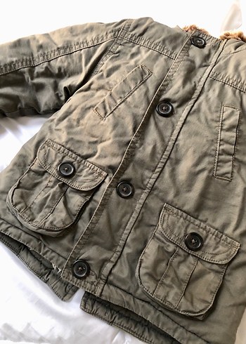 Kürk Detaylı Kamuflaj Desenli Erkek Çocuk Mont - Görsel 6