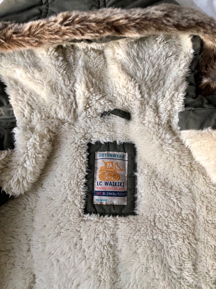 Kürk Detaylı Kamuflaj Desenli Erkek Çocuk Mont - Görsel 3