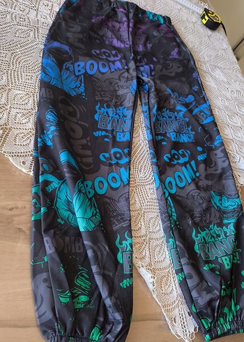 13-14 Yaş Beden Çok Renkli Bağcıklı Streetwear Eşofman