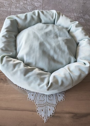 Pastel Turkuaz kedi Yatağı - Görsel 5