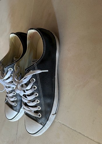 42 Beden Siyah Deri Bağcıklı Erkek Spor Ayakkabı