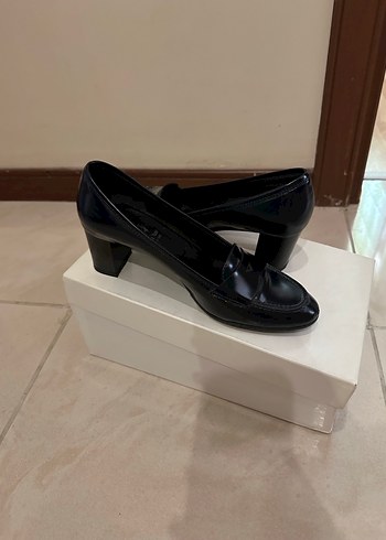 Diğer Klasik Lacivert Tokalı Kadın Topuklu Ayakkabı