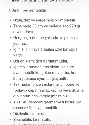 Diğer Gri Uzun Düz Sentetik Peruk