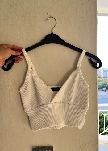 Bej Kısa Kesim Minimalist Bralet