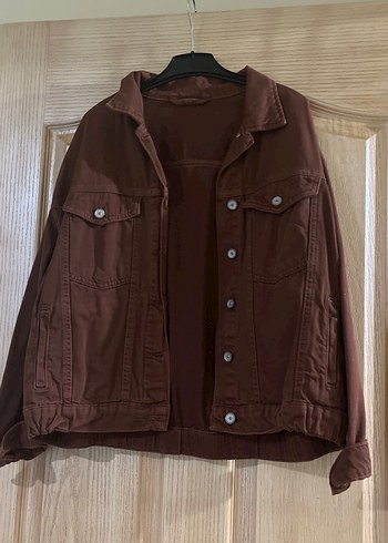 Koton Düğmeli Kahverengi Kadın Denim Ceket