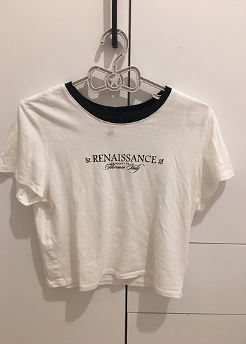 Beyaz Baskılı Parisian Kadın Tişört