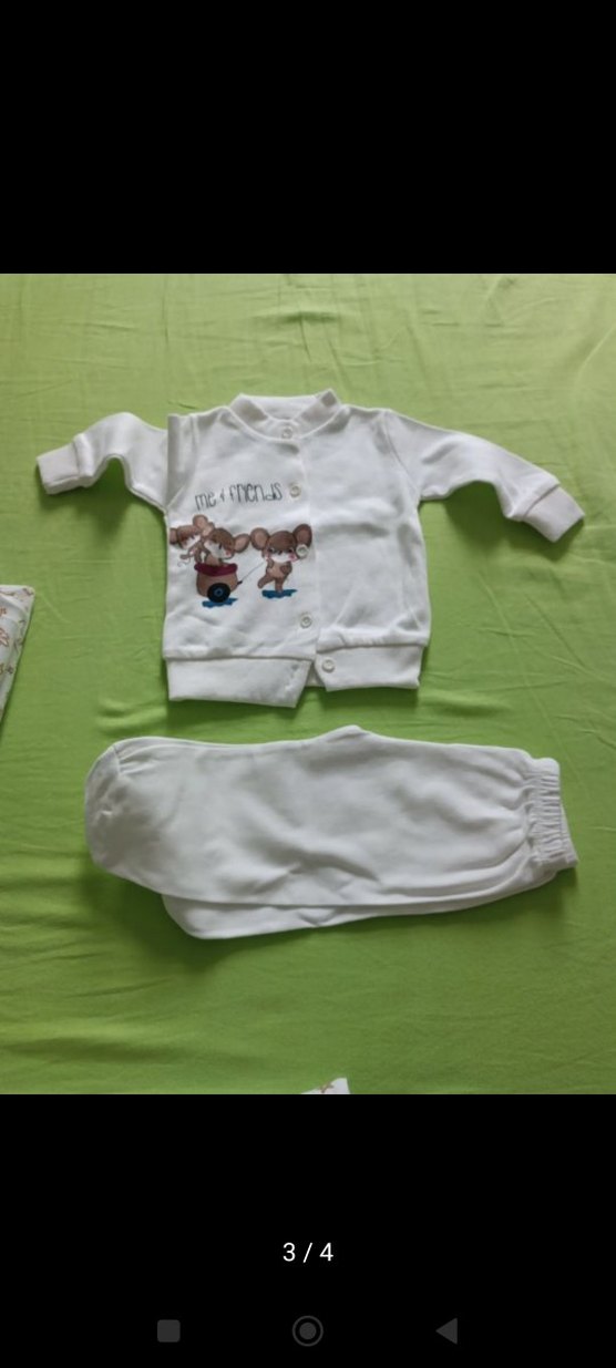 Beyaz Baskılı Erkek Bebek Kıyafet Seti - Görsel 2