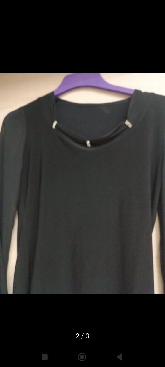 Uzun Kollu Siyah Gotik Kadın Bluz - Görsel 2