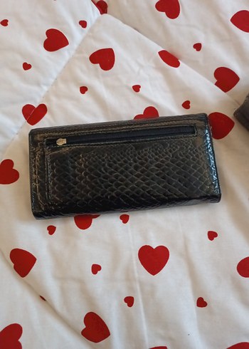 Yılan Desenli Siyah Deri Kadın Cüzdanı - Görsel 5