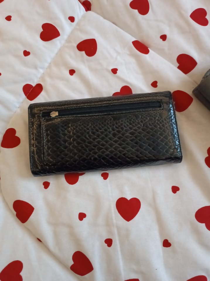 Yılan Desenli Siyah Deri Kadın Cüzdanı - Görsel 5
