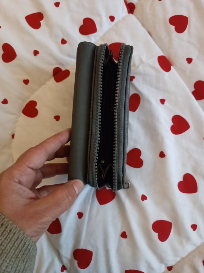 Gri Fermuarlı Kadın Cüzdanı - Görsel 2