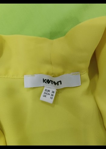 Sarı Drapeli V Yaka Kolsuz Bluz - Görsel 2