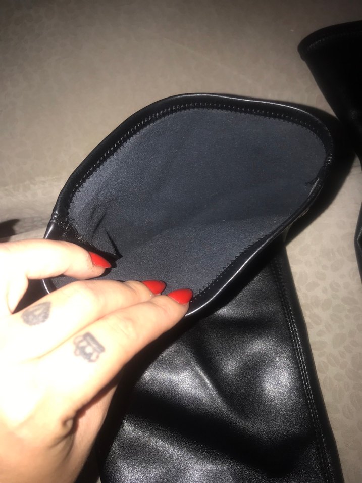 Siyah Deri Tokalı Dizüstü Çizme - Görsel 3