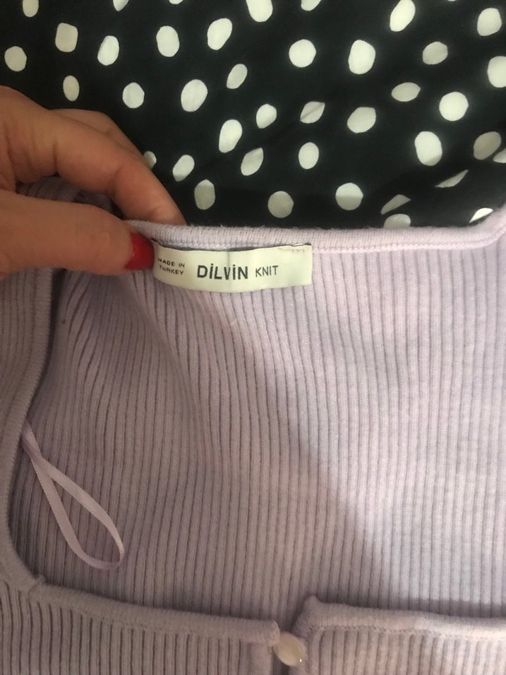 Düğmeli  Uzun Kollu Triko Kadın Kazak - Görsel 2