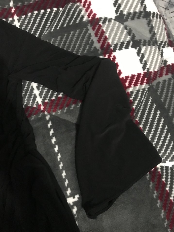 Uzun Kollu Siyah V Yakalı şortlu Gotik Elbise - Görsel 3