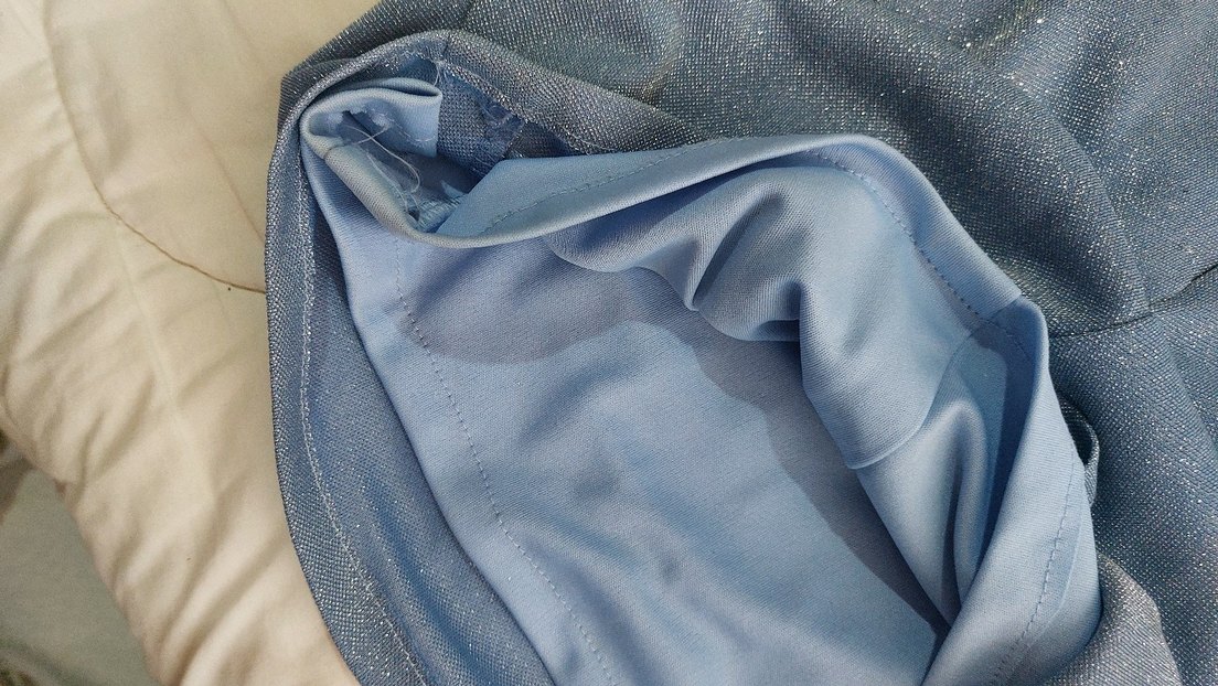 Straplez Drapeli Mavi simli mini Abiye Elbise mezuniyet - Görsel 3