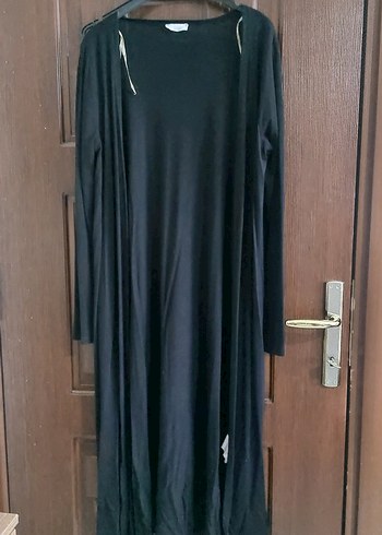 Uzun Siyah Kadın yelek - Görsel 2